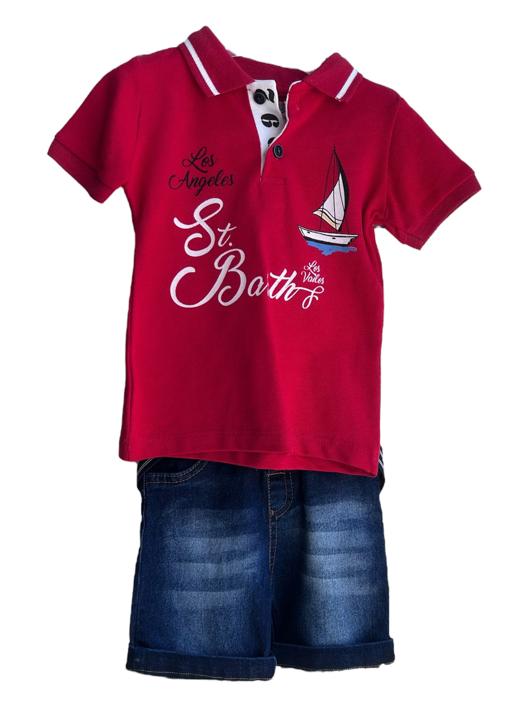 Completo maglia polo e bermuda baby maschio