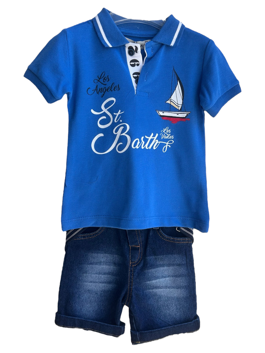 Completo maglia polo e bermuda baby maschio
