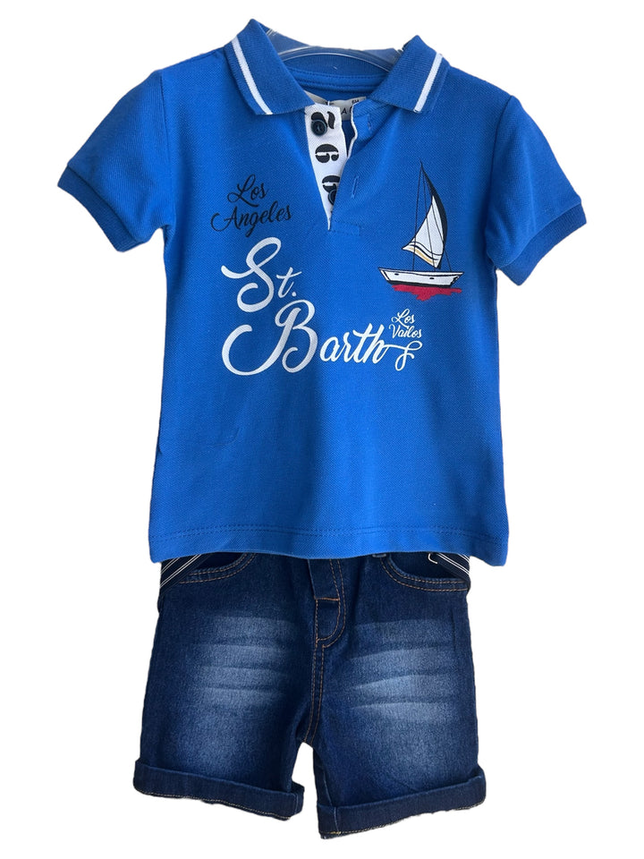 Completo maglia polo e bermuda baby maschio