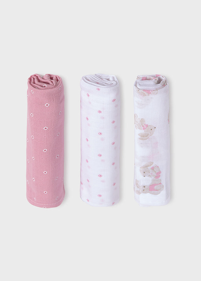 Set of 3 Better Cotton newborn gauzes