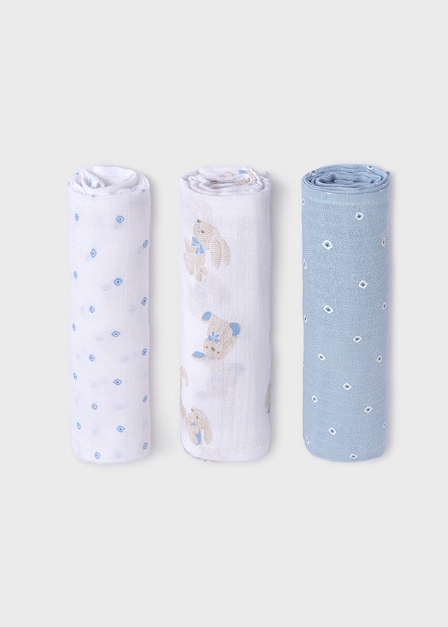 Set of 3 Better Cotton newborn gauzes