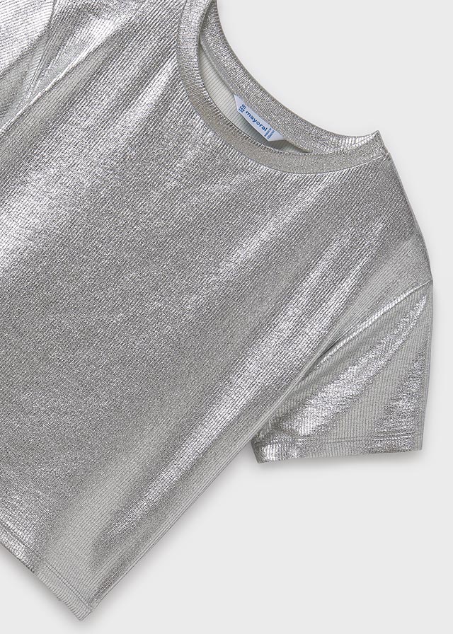 Girl's metallic ribbed t-shirt