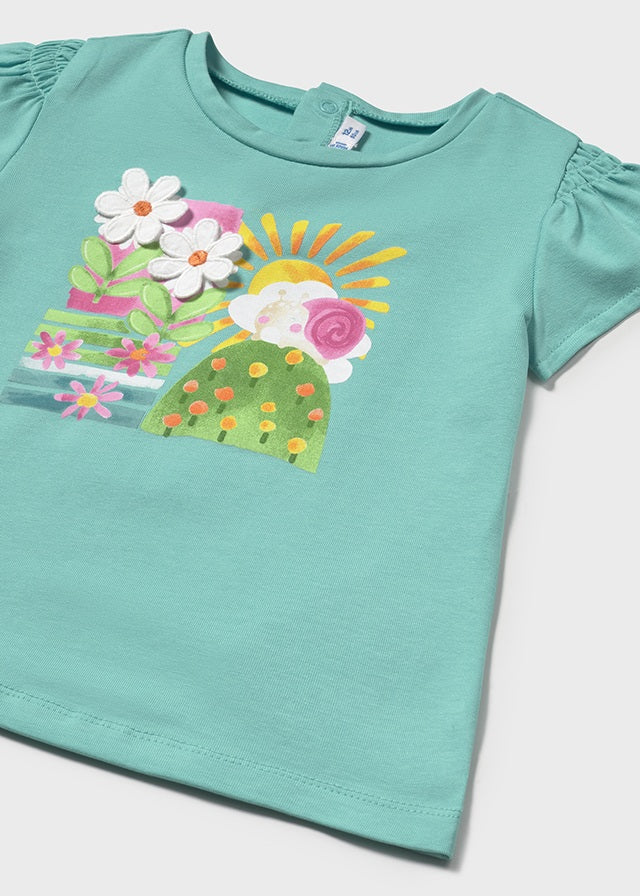 Maglietta applicazione rilievo baby femmina