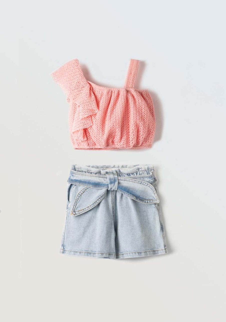 Completo top e pantaloncino bambina
