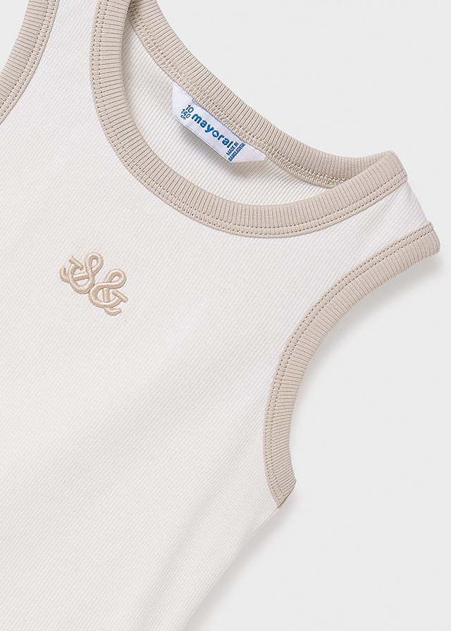 Girl's embroidery suspenders t-shirt