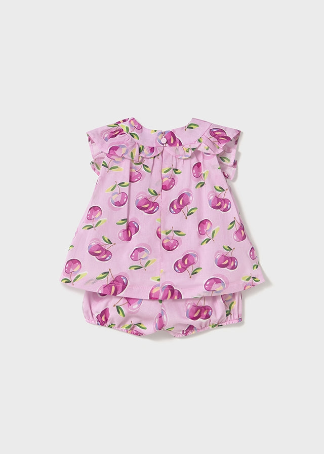 Completo pantaloncino e blusa frutta baby femmina