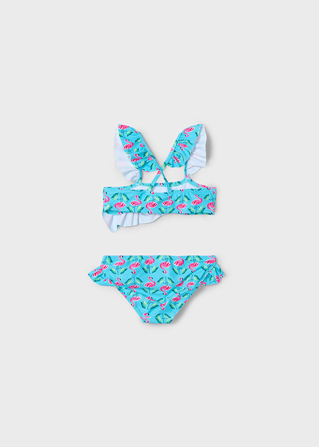 Bikini stampa volant bambina