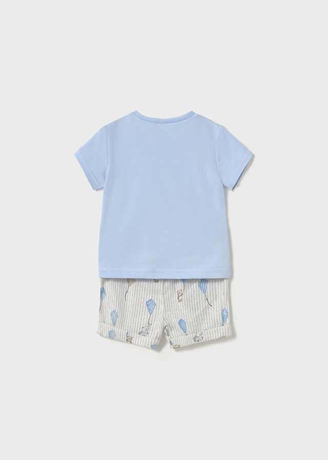 Completo pantaloncino stampato e maglietta neonato