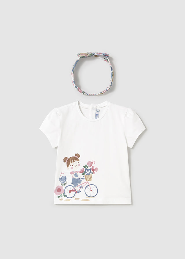 Maglietta con fascia stampata baby femmina