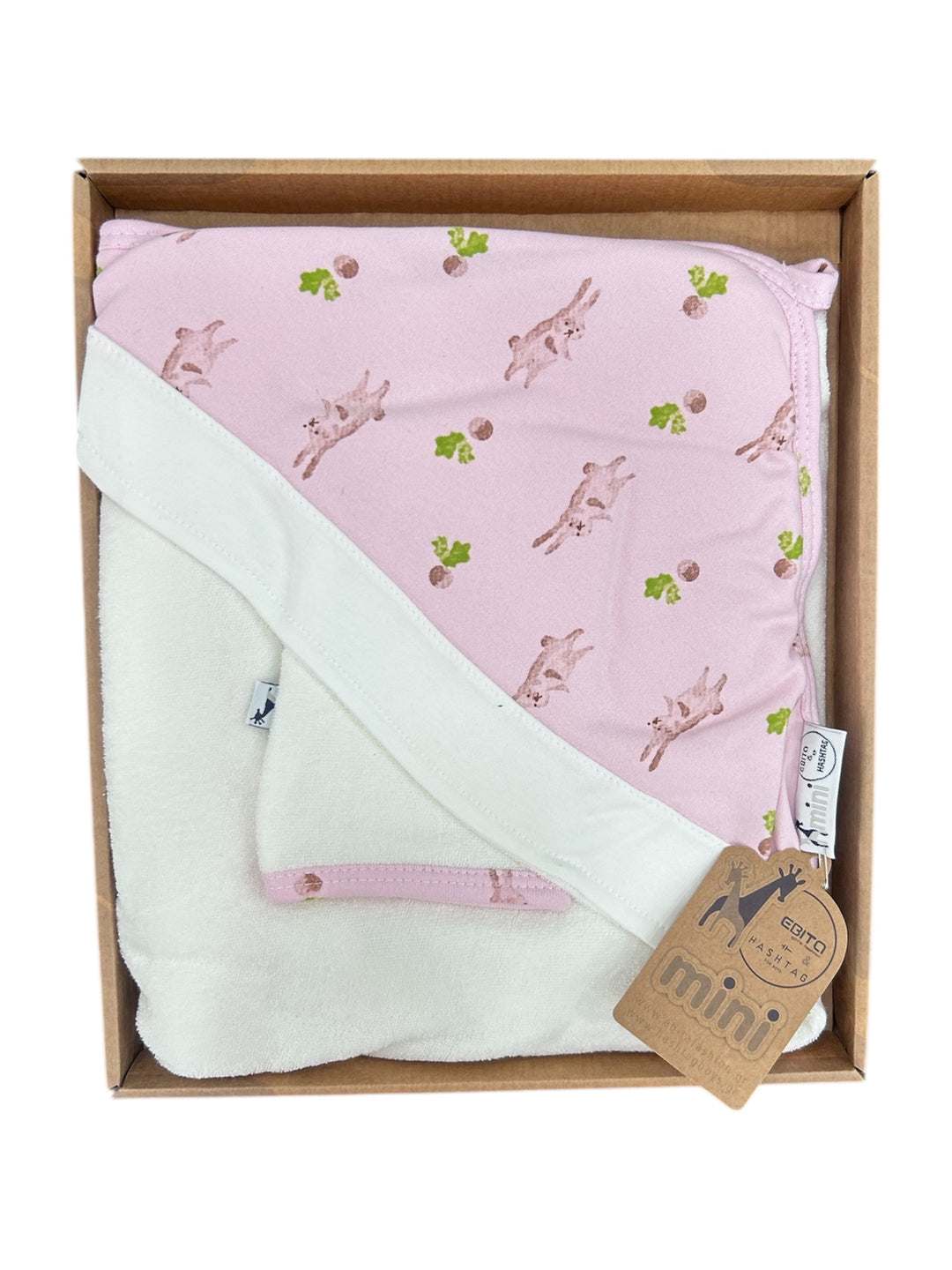 Set con accappatoio e guanto neonata