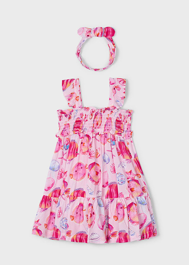 Vestito stampato con fascia bambina