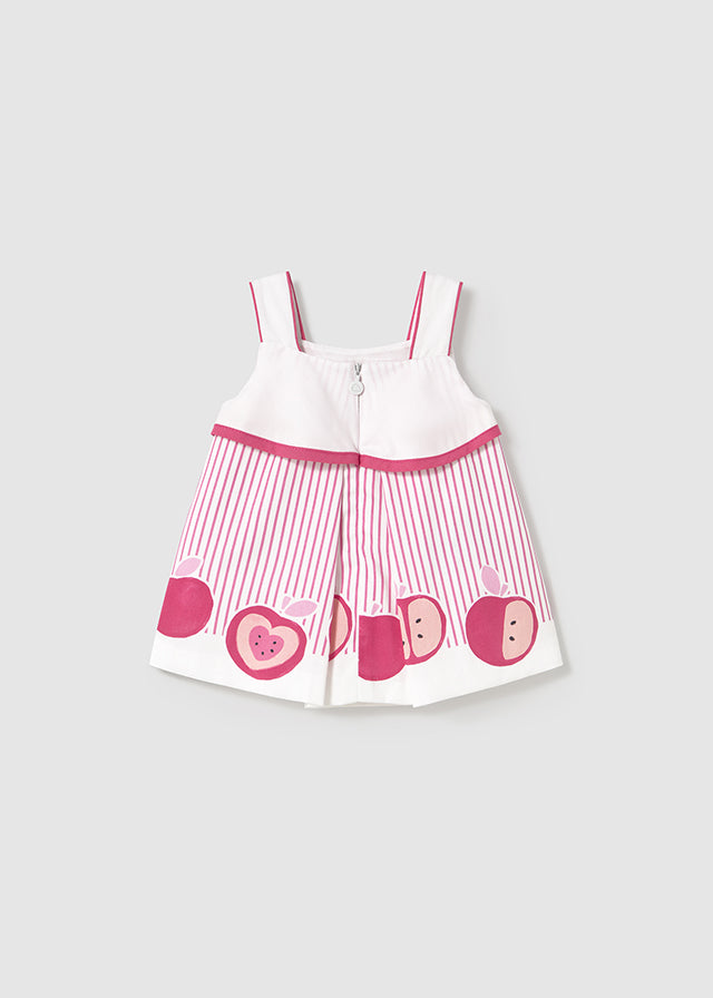 Vestito a bretelle stampato neonata