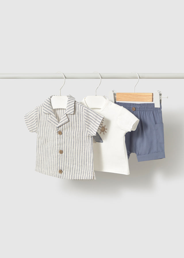 Completo 3 pezzi con camicia neonato