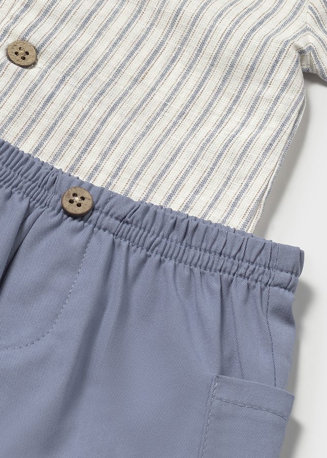 Completo 3 pezzi con camicia neonato