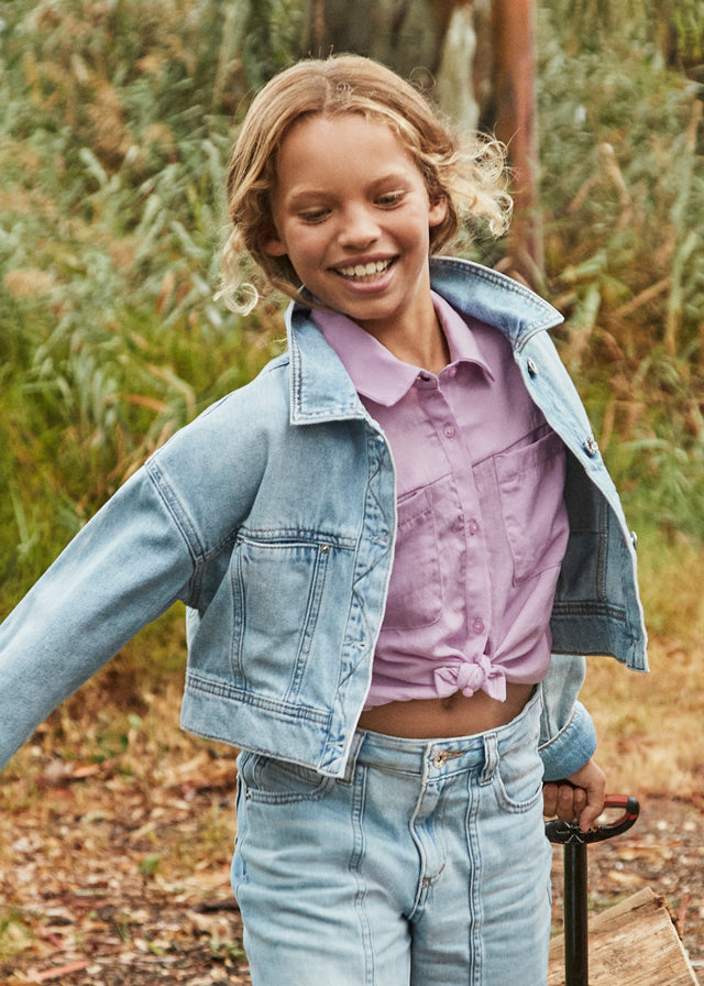 Girl's short denim jacket