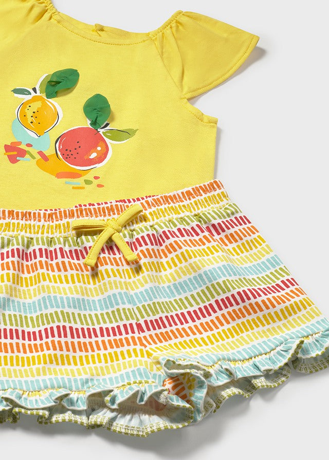 Completo pantalocino e maglietta frutta baby femmina