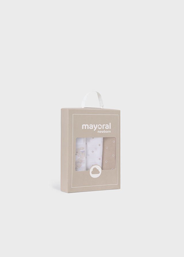 Set of 3 Better Cotton newborn gauzes