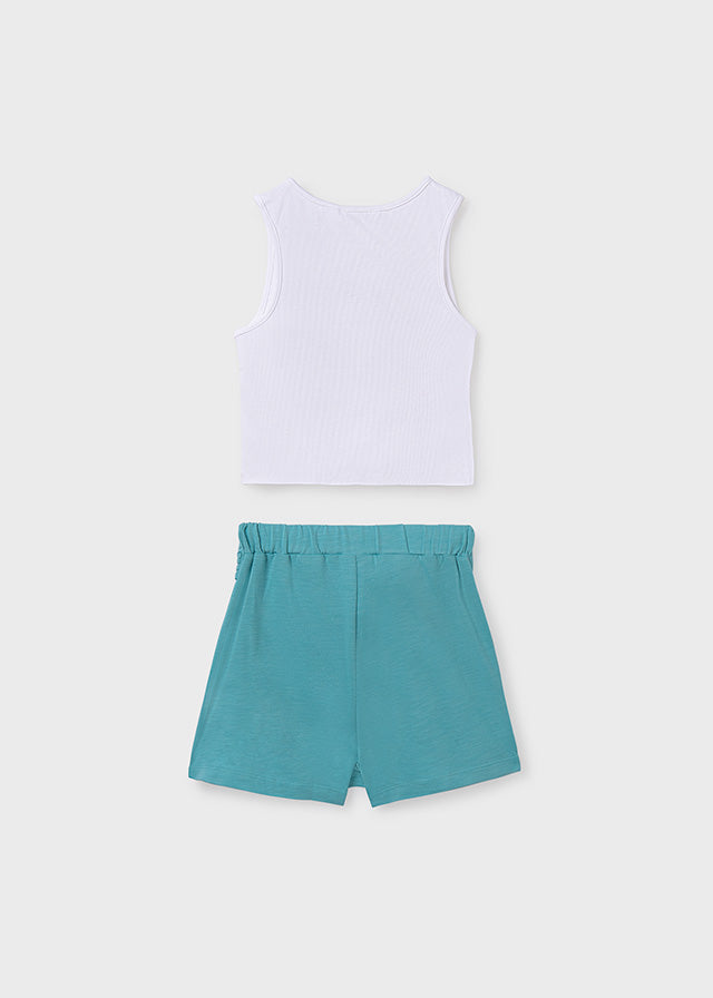 Girl's skirt, trousers and t-shirt set
