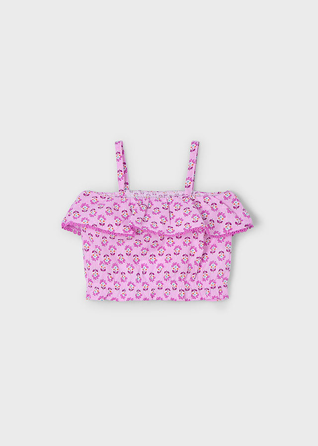Blusa stampata volant bambina