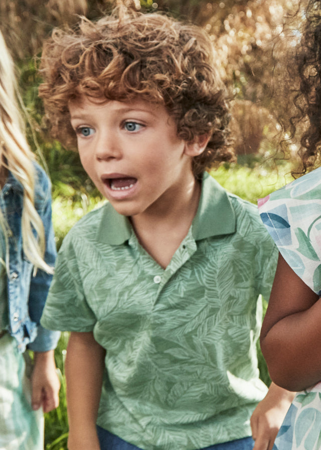 Polo verde manica corta bambino