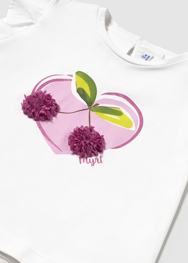 Maglietta manica volant baby femmina