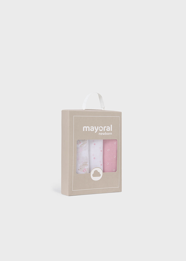 Set of 3 Better Cotton newborn gauzes