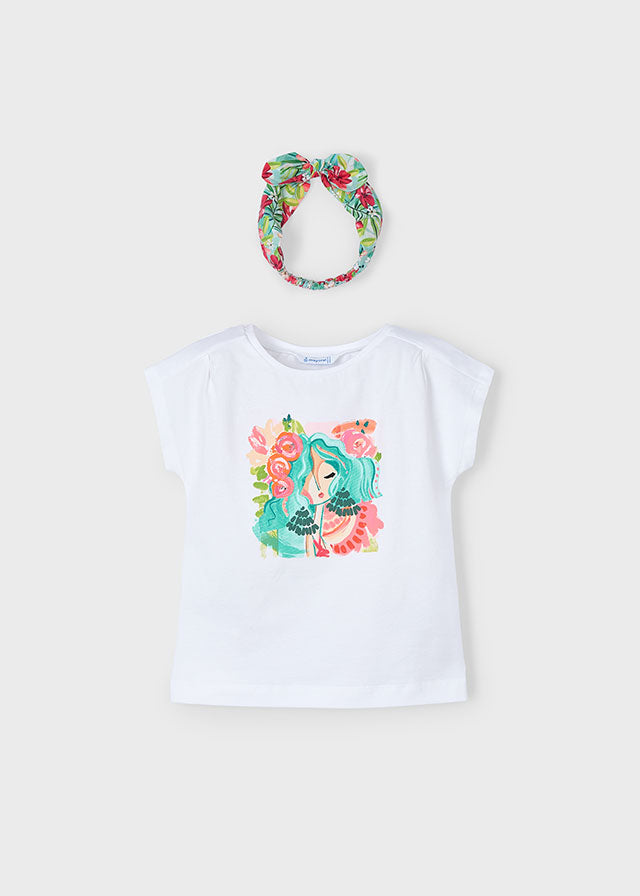 Maglietta con fascia stampata bambina