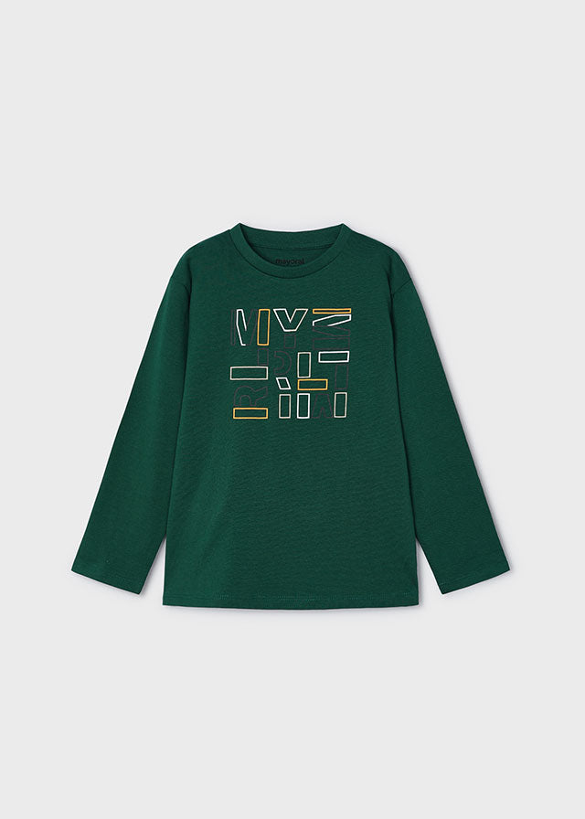 Maglia verde con stampe bambino