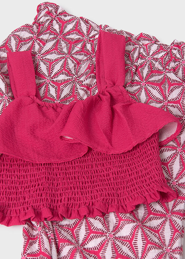 Girl's printed trousers and top set