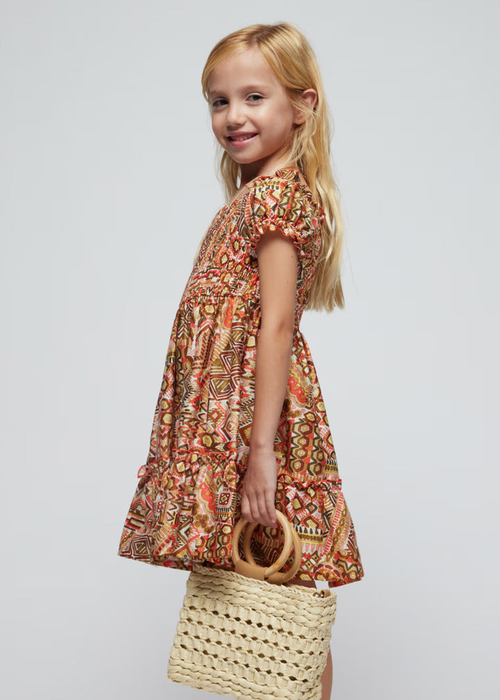 Vestito punto smock cotone bambina