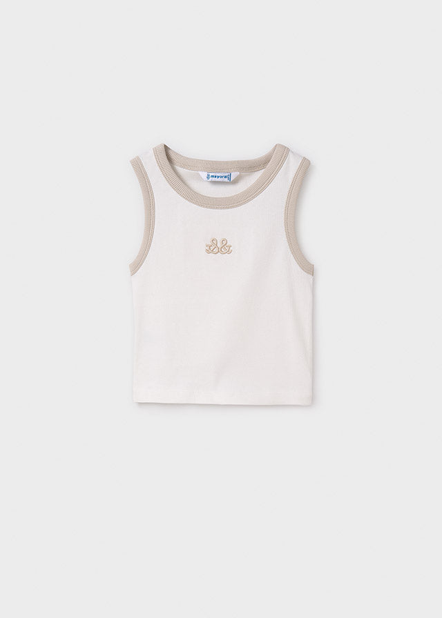 Girl's embroidery suspenders t-shirt
