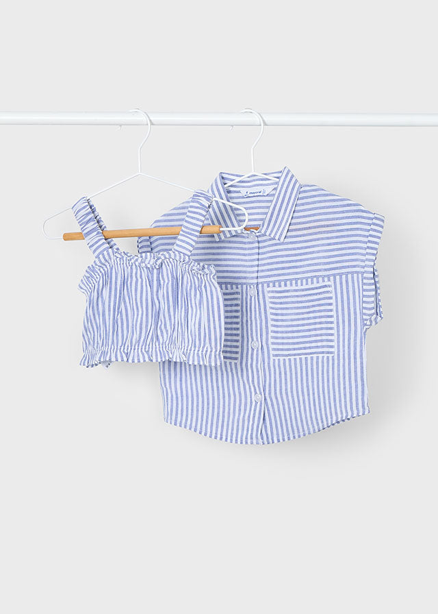 Blusa con top righe bambina