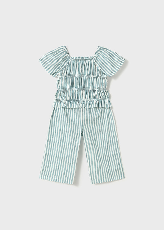 Completo pantalone e top nido d'ape baby femmina