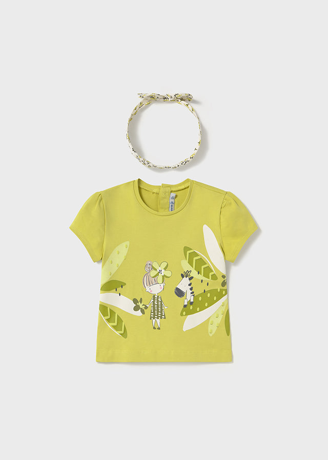 Maglietta con fascia stampata baby femmina