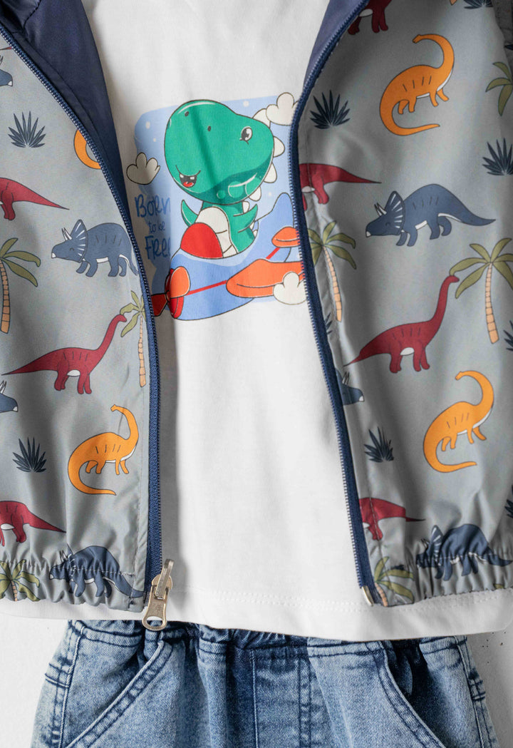 Completo giubbotto, maglietta e jeans bambino