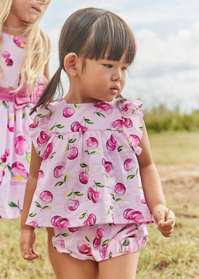 Completo pantaloncino e blusa frutta baby femmina