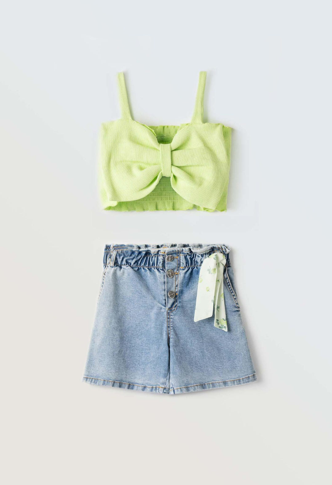 Set with top and shorts for girls and young girls