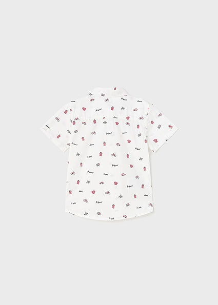 Camicia manica corta con stampa cotone baby maschio