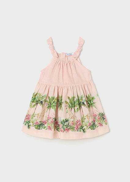 Vestito gonna stampata con lino baby femmina