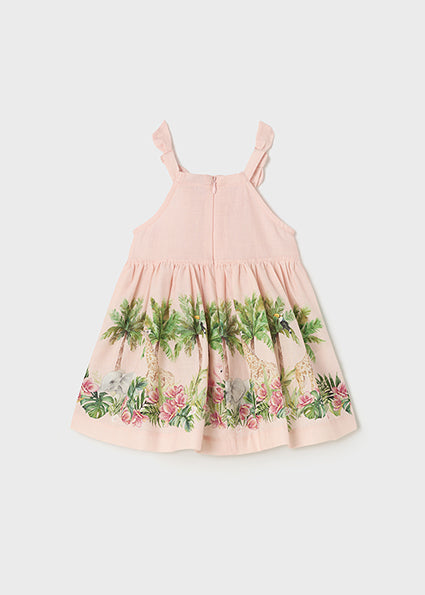 Vestito gonna stampata con lino baby femmina
