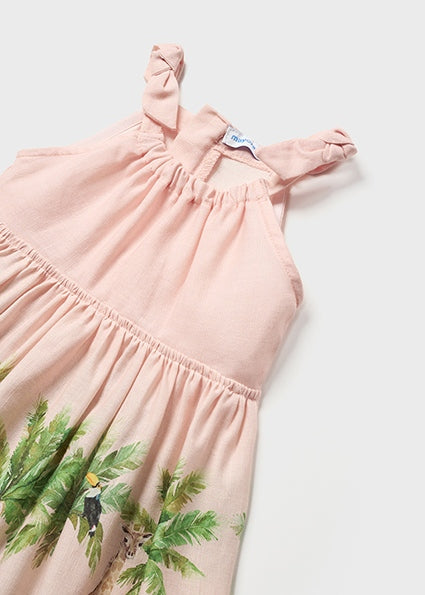 Vestito gonna stampata con lino baby femmina