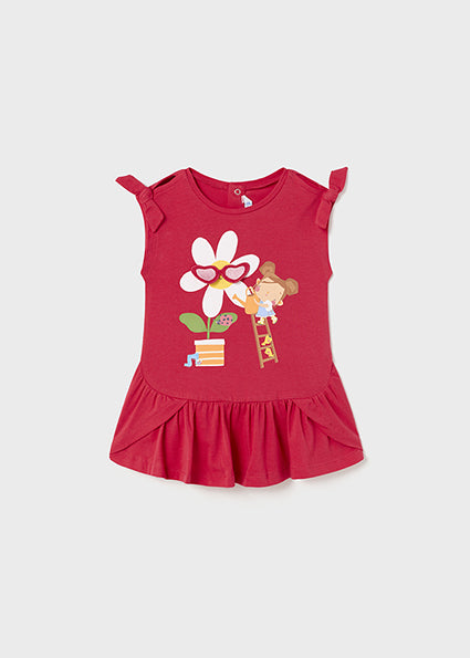 Vestito motivo interattivo cotone sostenibile baby femmina