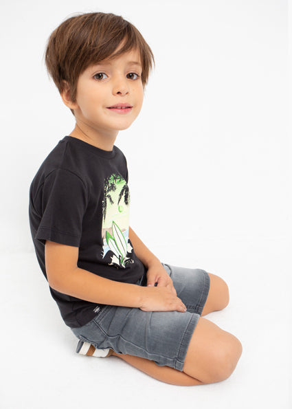Maglietta con motivo stampato in cotone sostenibile bambino