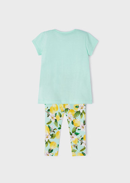 Completo 2 pezzi stampa cotone sostenibile bambina