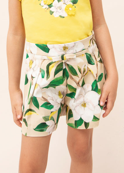 Gonna-pantalone con stampa cotone bambina
