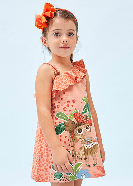 Vestito asimmetrico cotone sostenibile bambina