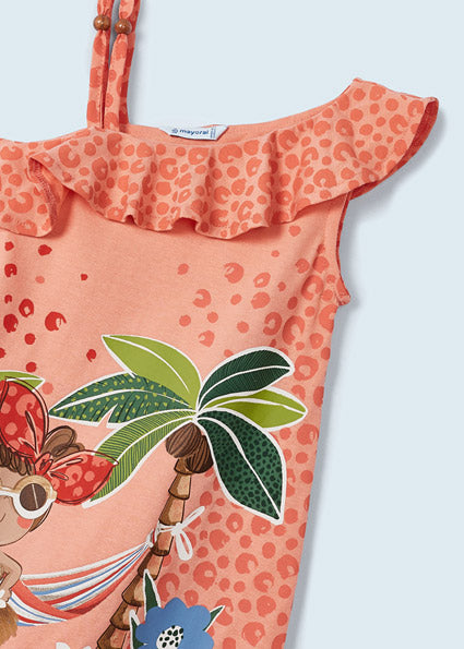 Vestito asimmetrico cotone sostenibile bambina