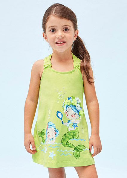 Vestito applicazioni cotone sostenibile bambina