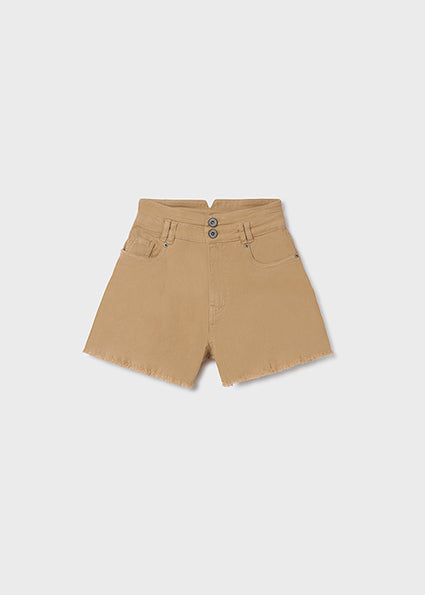 Pantaloncino vita alta cotone ragazza