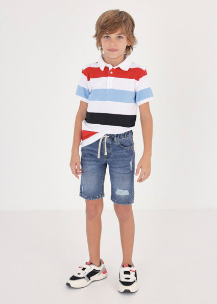Bermuda jeans cotone sostenibile ragazzo